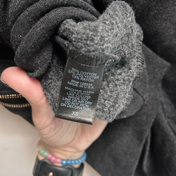 AVIATOR NATION Women’s Dark Grey Hoodie with Smily Face - Size X-Small - Picture 4 of 12